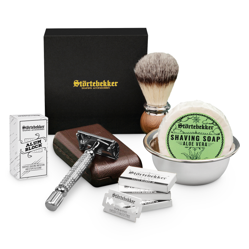 Shaving Set - Safety Razor Silver