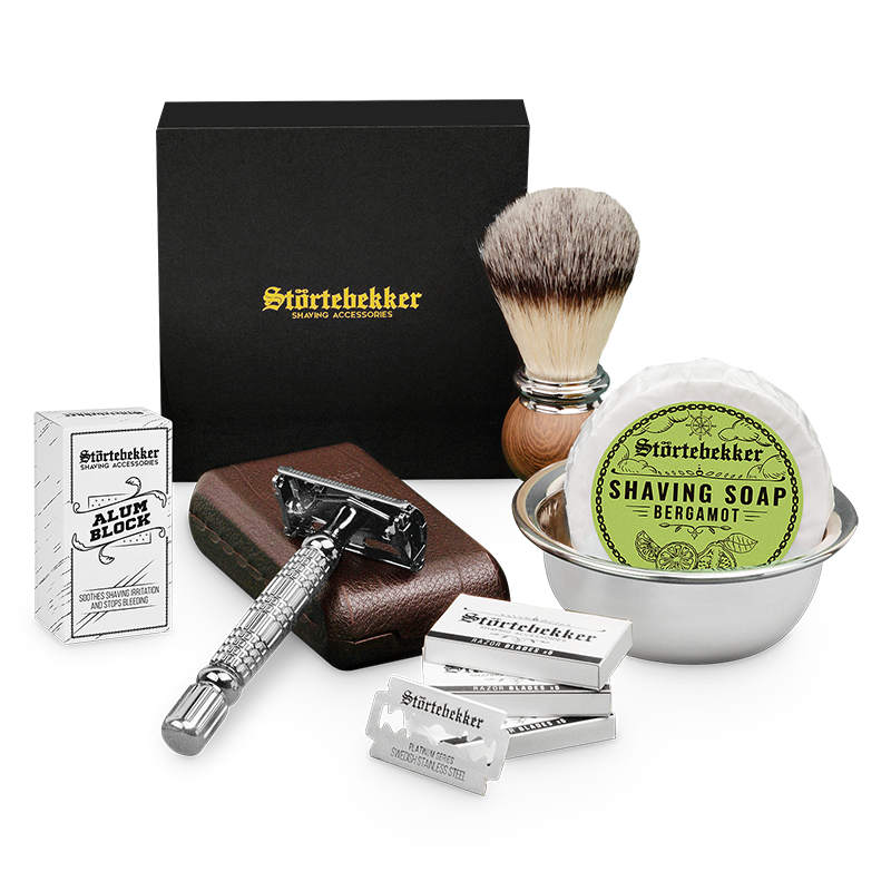 Shaving Set - Safety Razor Silver