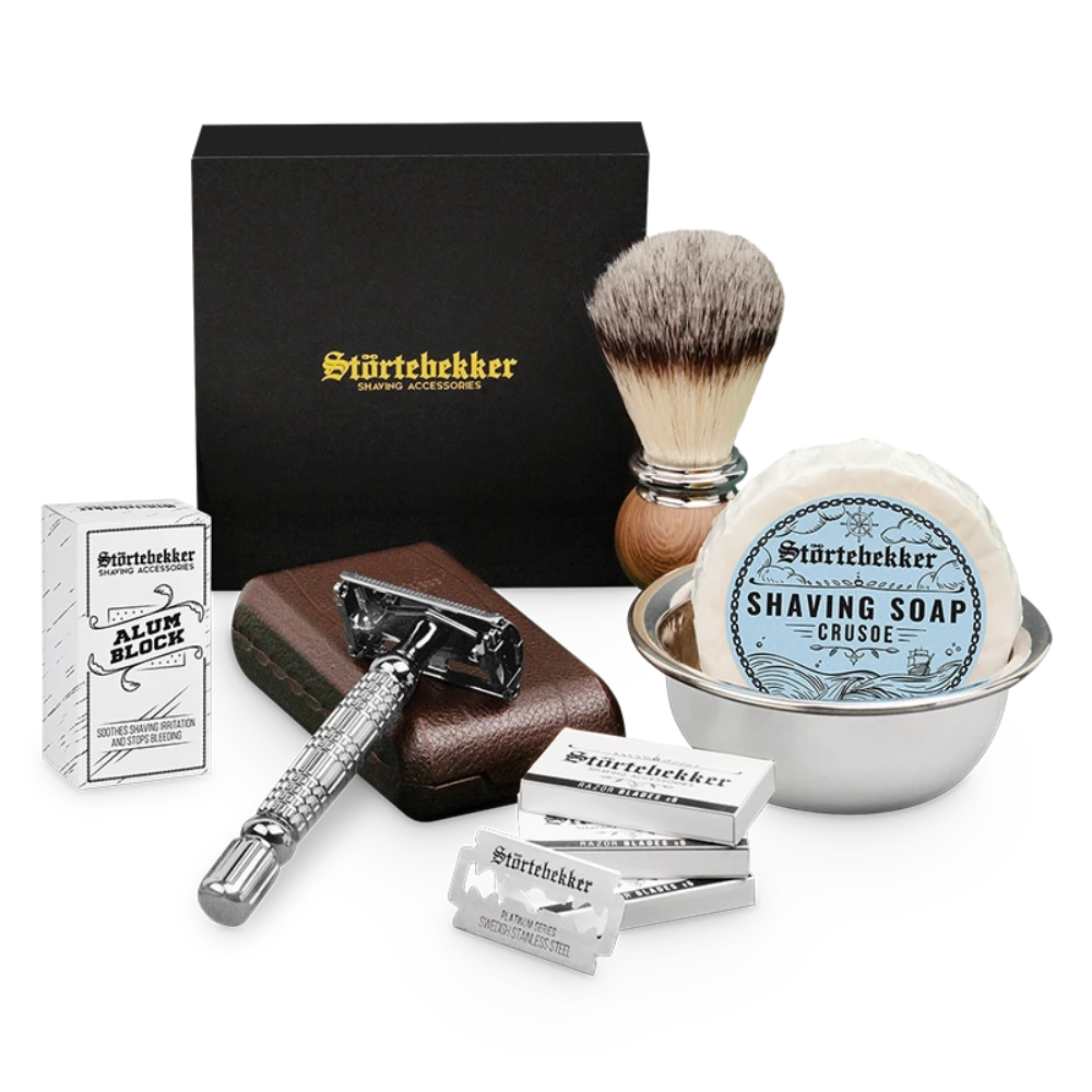 Shaving Set - Safety Razor Silver