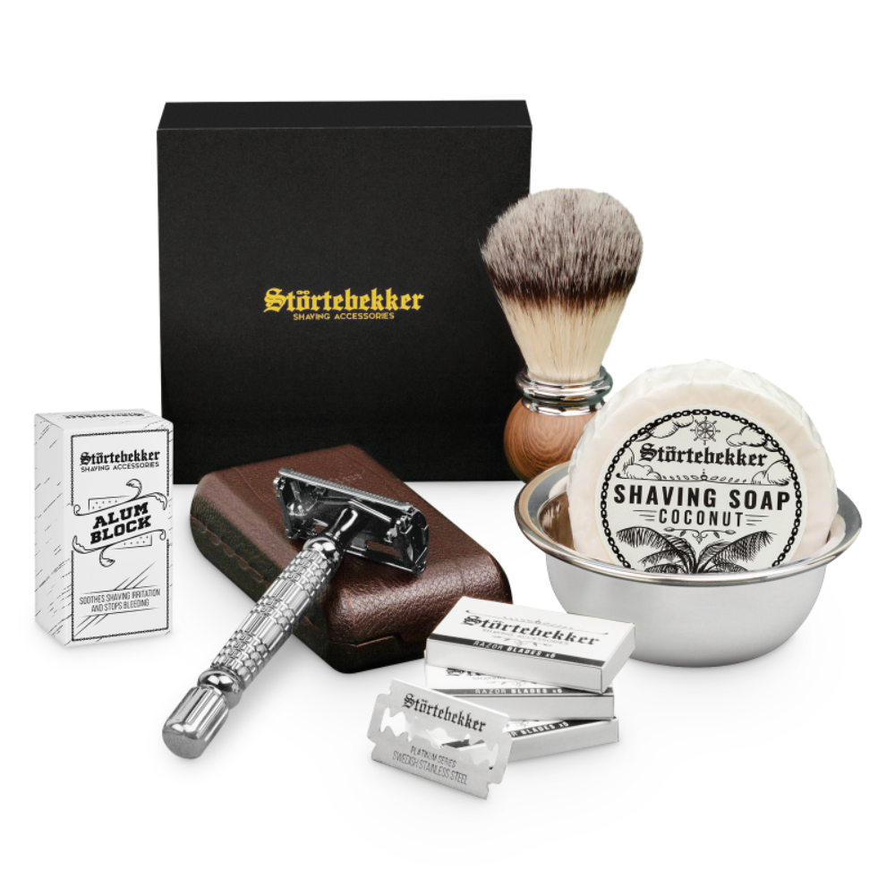 Shaving Set - Safety Razor Silver