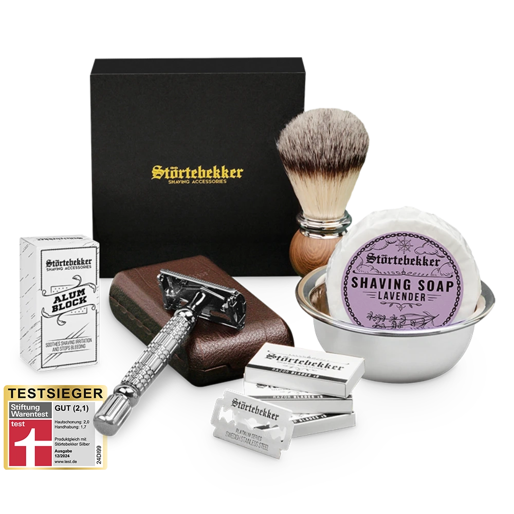 Shaving Set - Safety Razor Silver