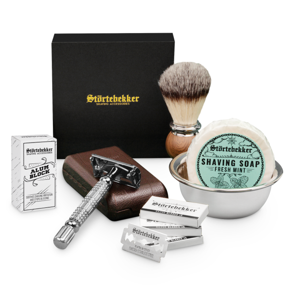 Shaving Set - Safety Razor Silver