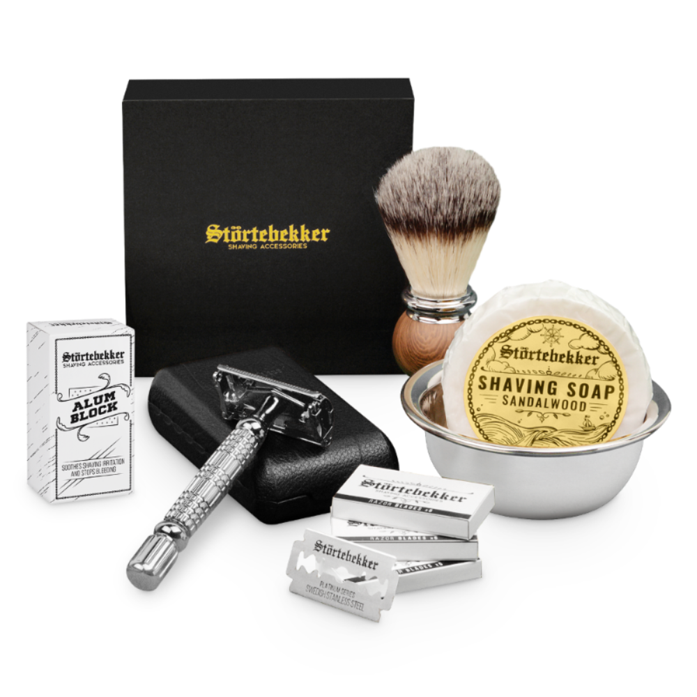 Shaving Set - Safety Razor Silver