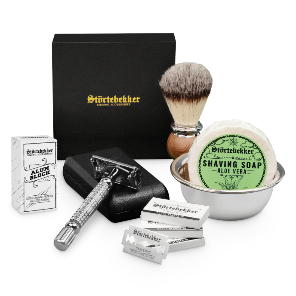 Shaving Set - Safety Razor Silver