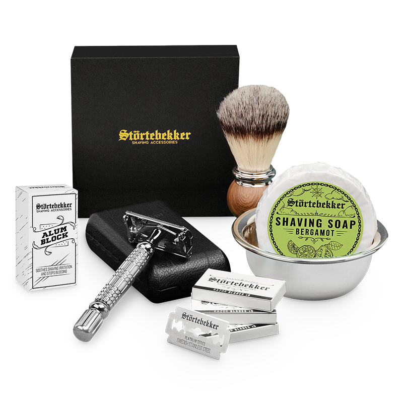 Shaving Set - Safety Razor Silver