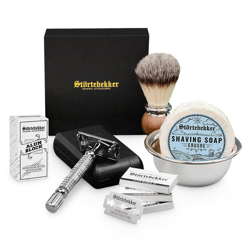 Shaving Set - Safety Razor Silver