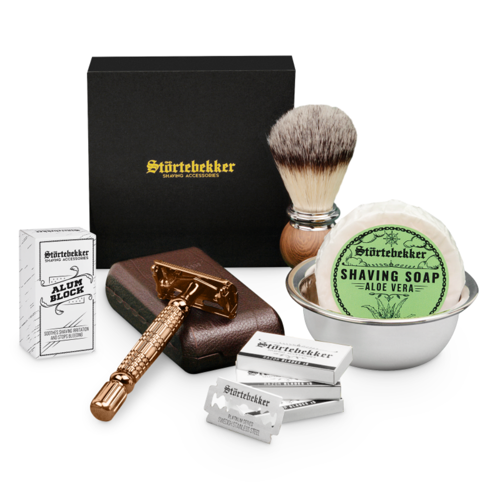 Shaving Set - Safety Razor Rosé - Gold