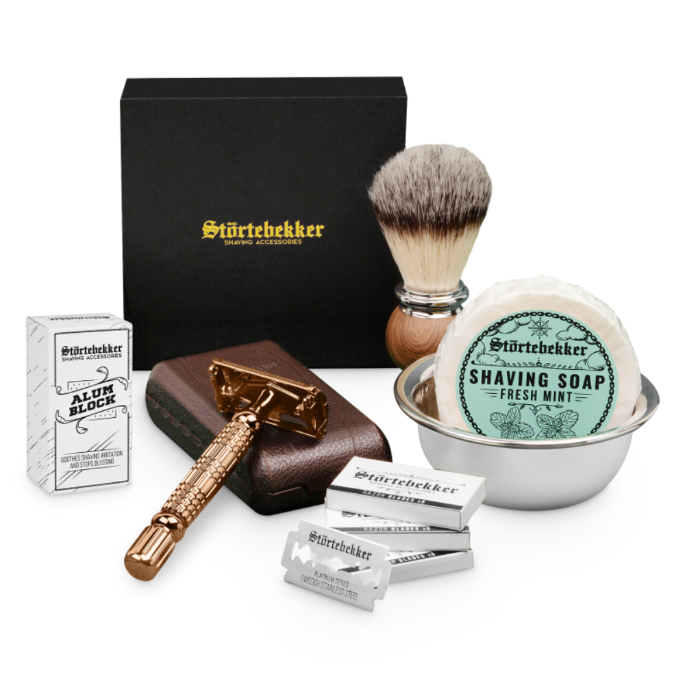 Shaving Set - Safety Razor Rosé - Gold