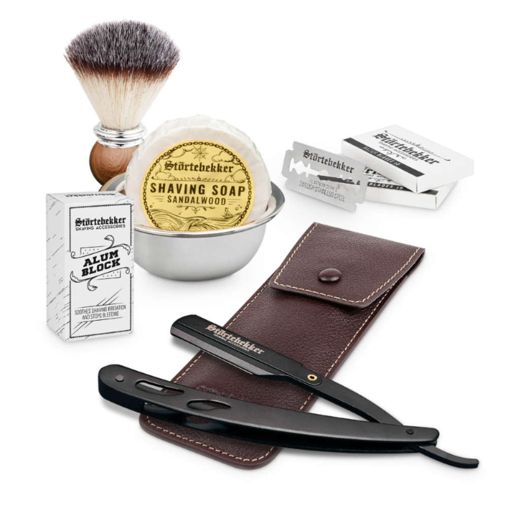 Shaving Set - Straight Razor Black