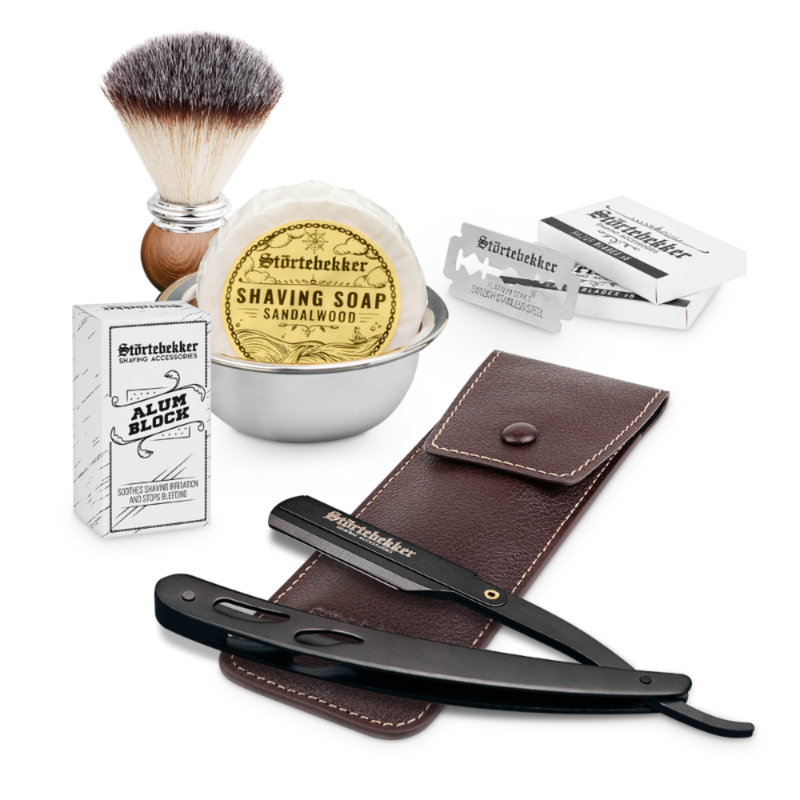 Shaving Set - Straight Razor Black