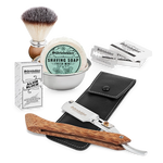 Shaving Set - Straight Razor Wood