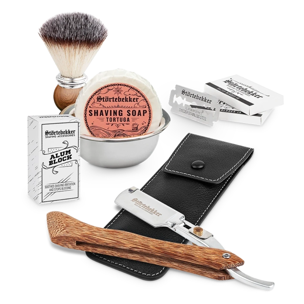 Shaving Set - Straight Razor Wood