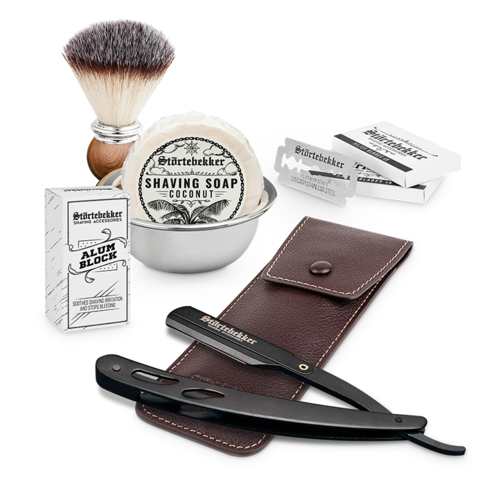 Shaving Set - Straight Razor Black