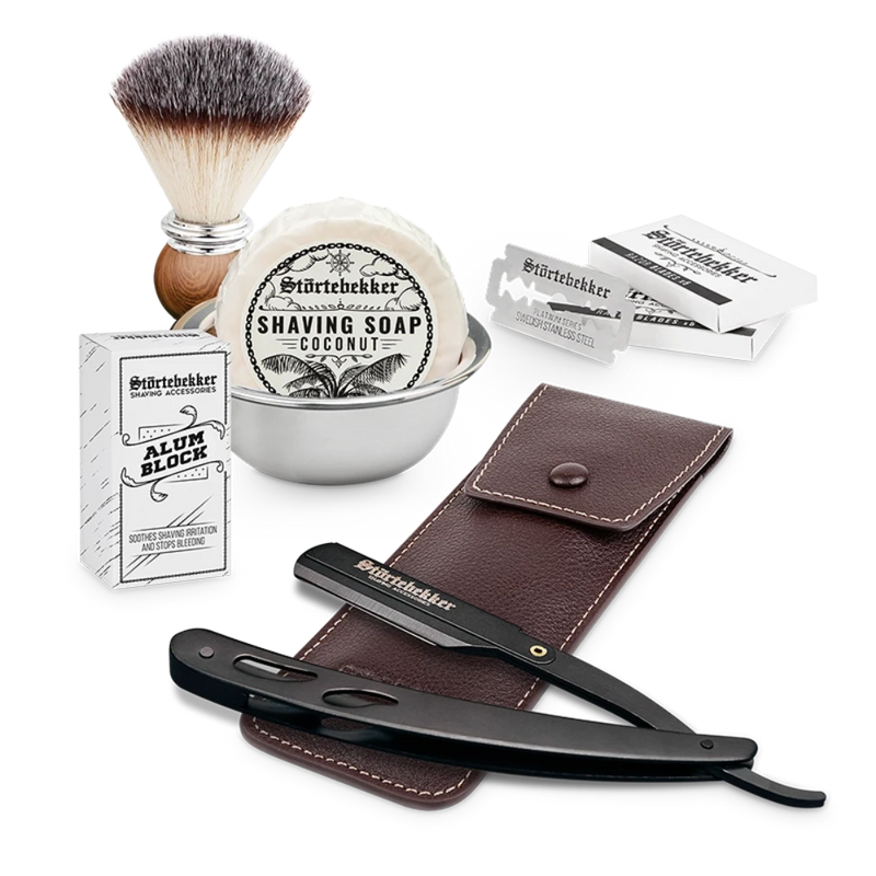 Shaving Set - Straight Razor Black