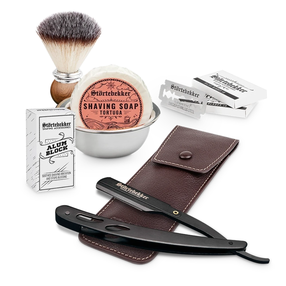 Shaving Set - Straight Razor Black