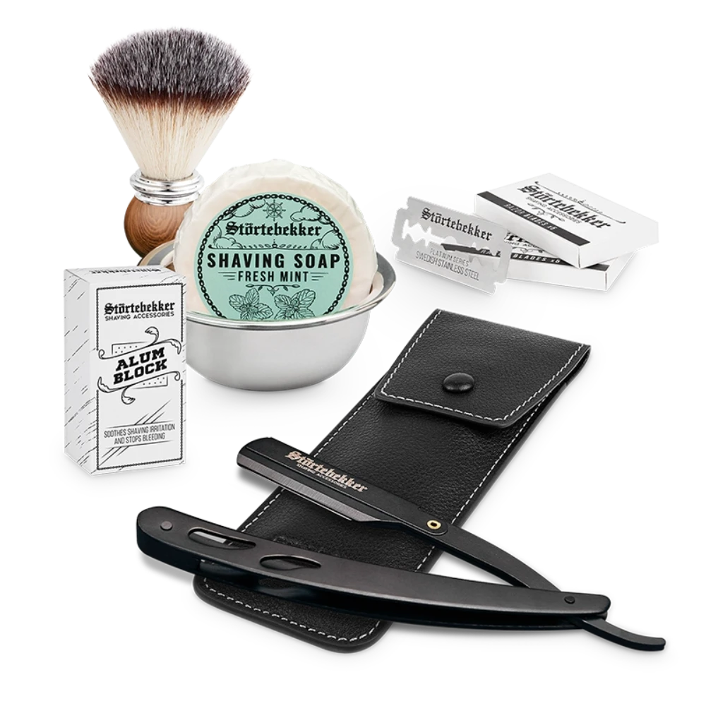 Shaving Set - Straight Razor Black