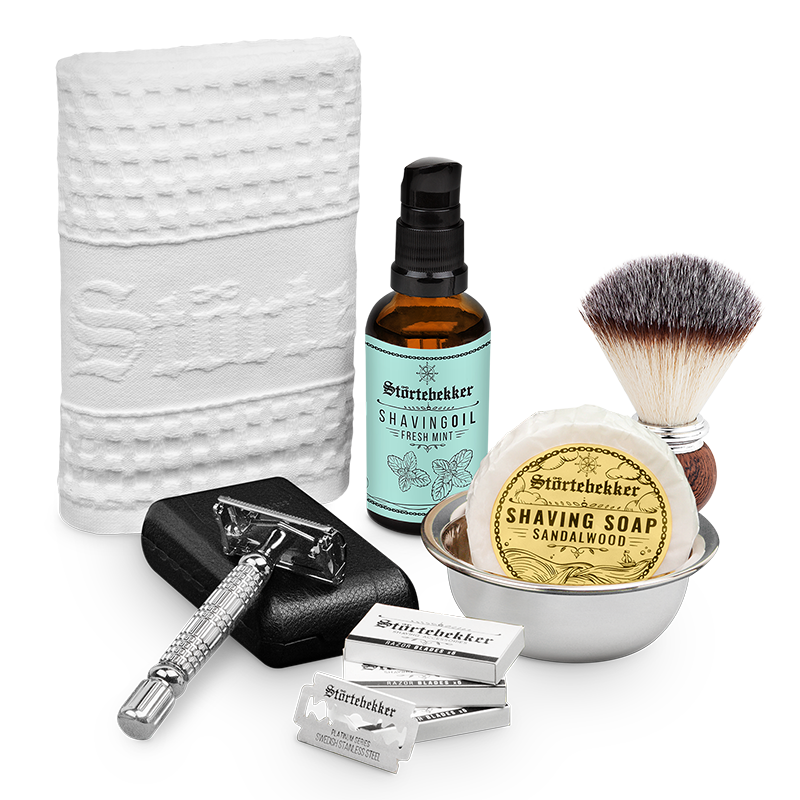 Shaving Care Set Premium - Safety Razor Silver