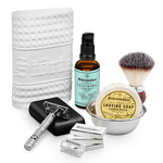 Shaving Care Set Premium - Safety Razor Silver