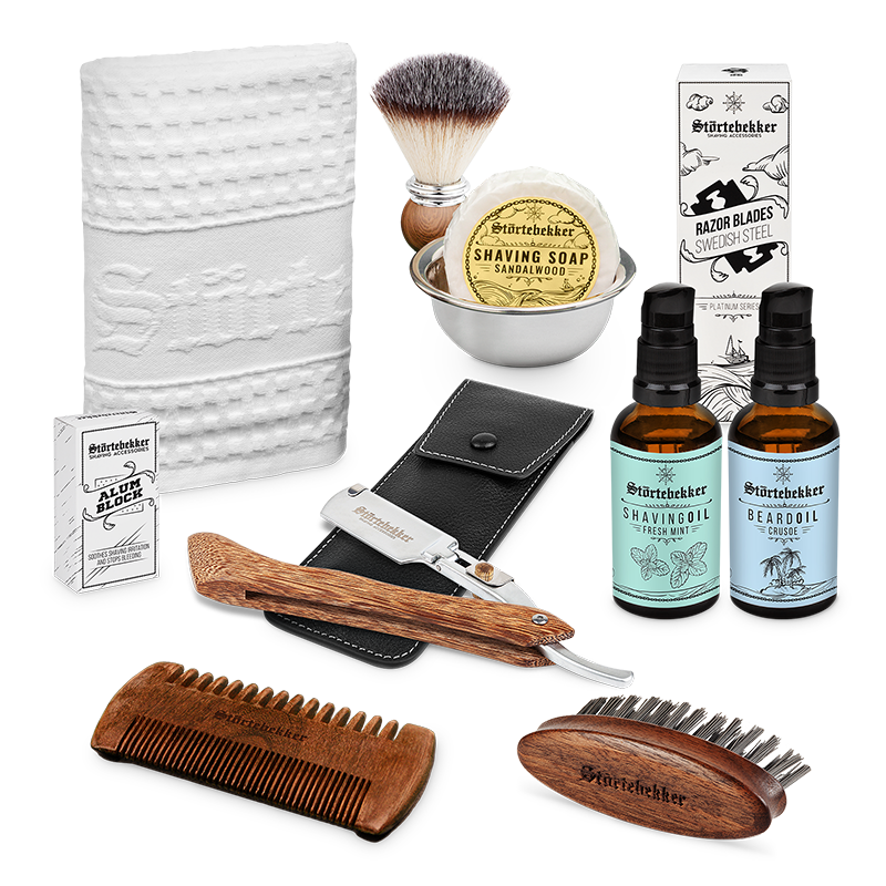 All-in-one Set Shave & Beard - Straight Razor Wood