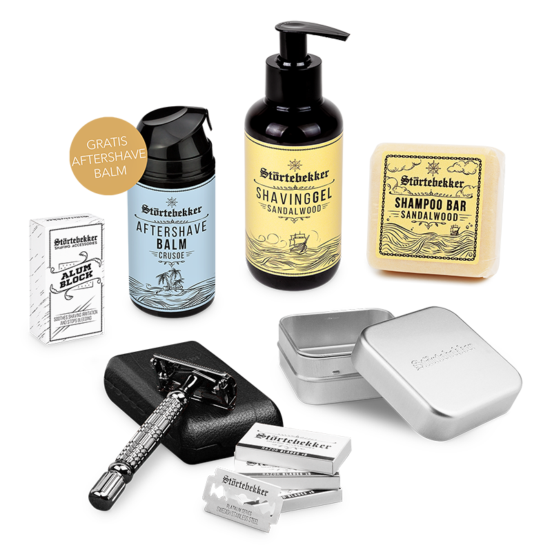 Shower & Shave Essential Set - Safety Razor Black