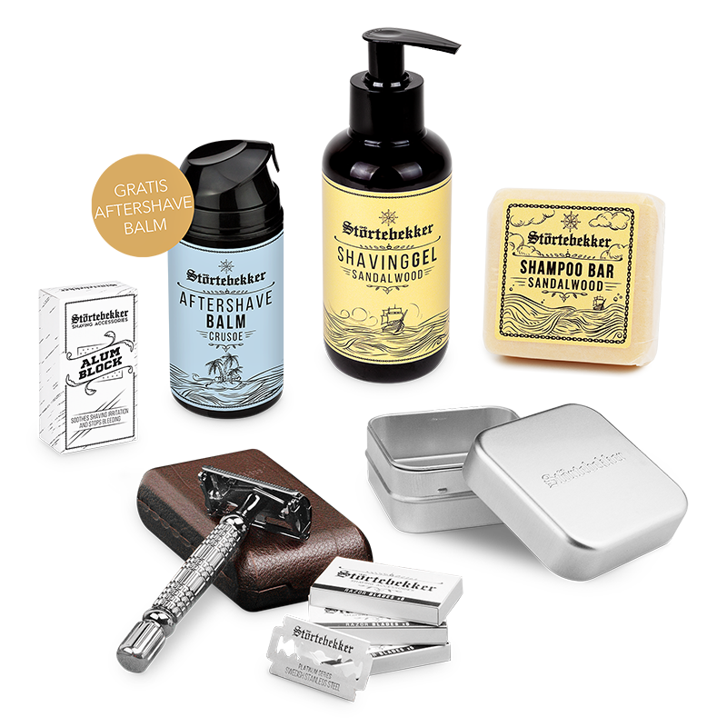 Shower & Shave Essential Set - Safety Razor Silver