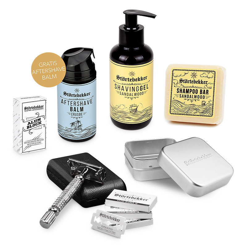 Shower & Shave Essential Set - Safety Razor Silver