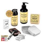 Shower & Shave Essential Set - Rasierhobel 'Hamburg' Schwarz