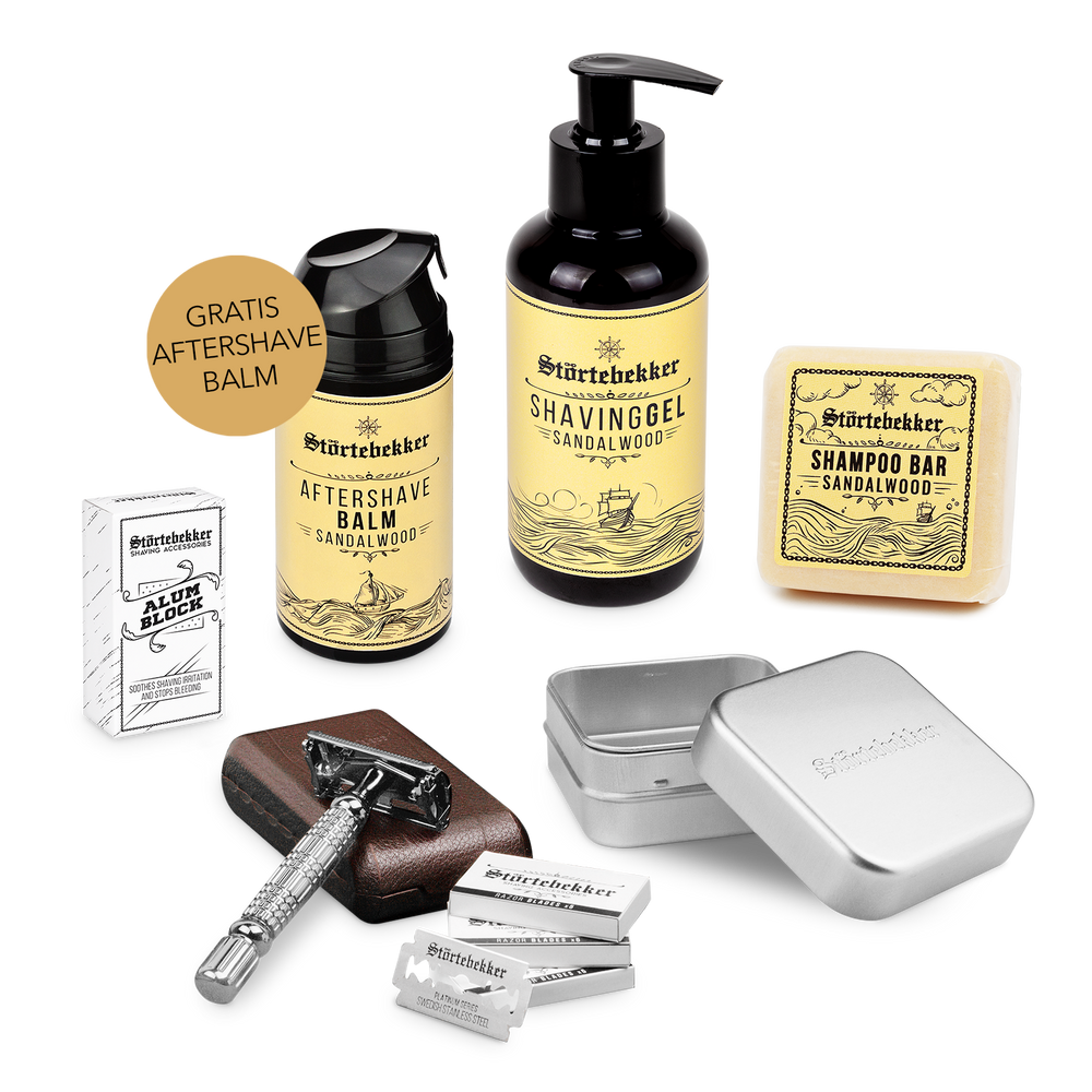 Shower & Shave Essential Set - Safety Razor Silver