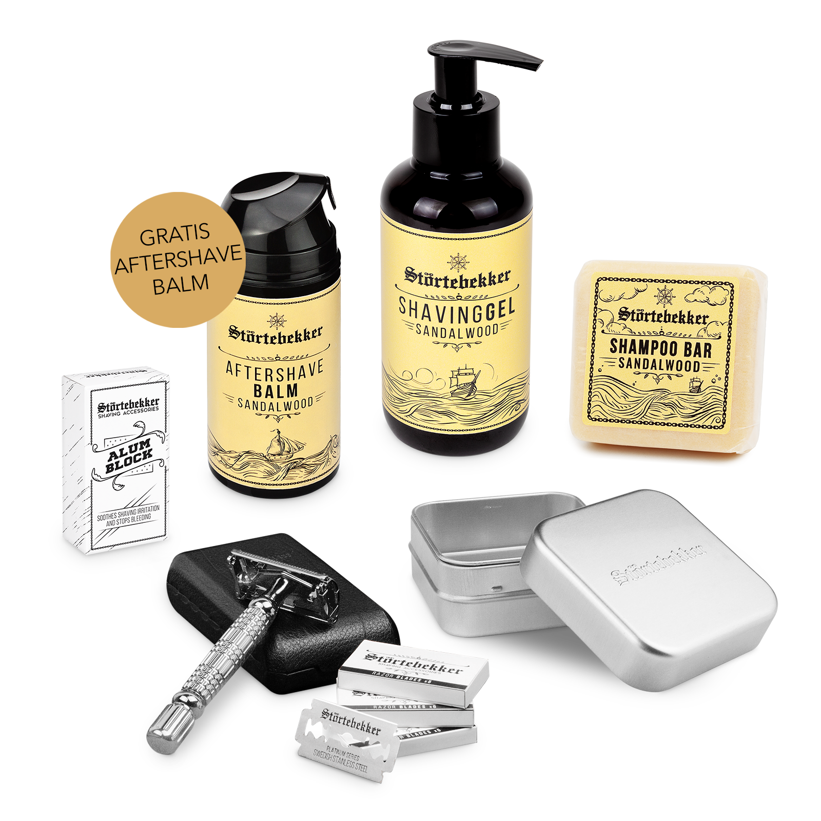 Shower & Shave Essential Set - Safety Razor Silver