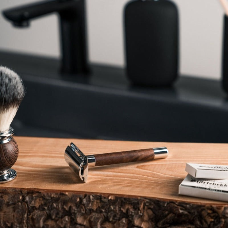 Safety Razor Solingen Walnut - Set