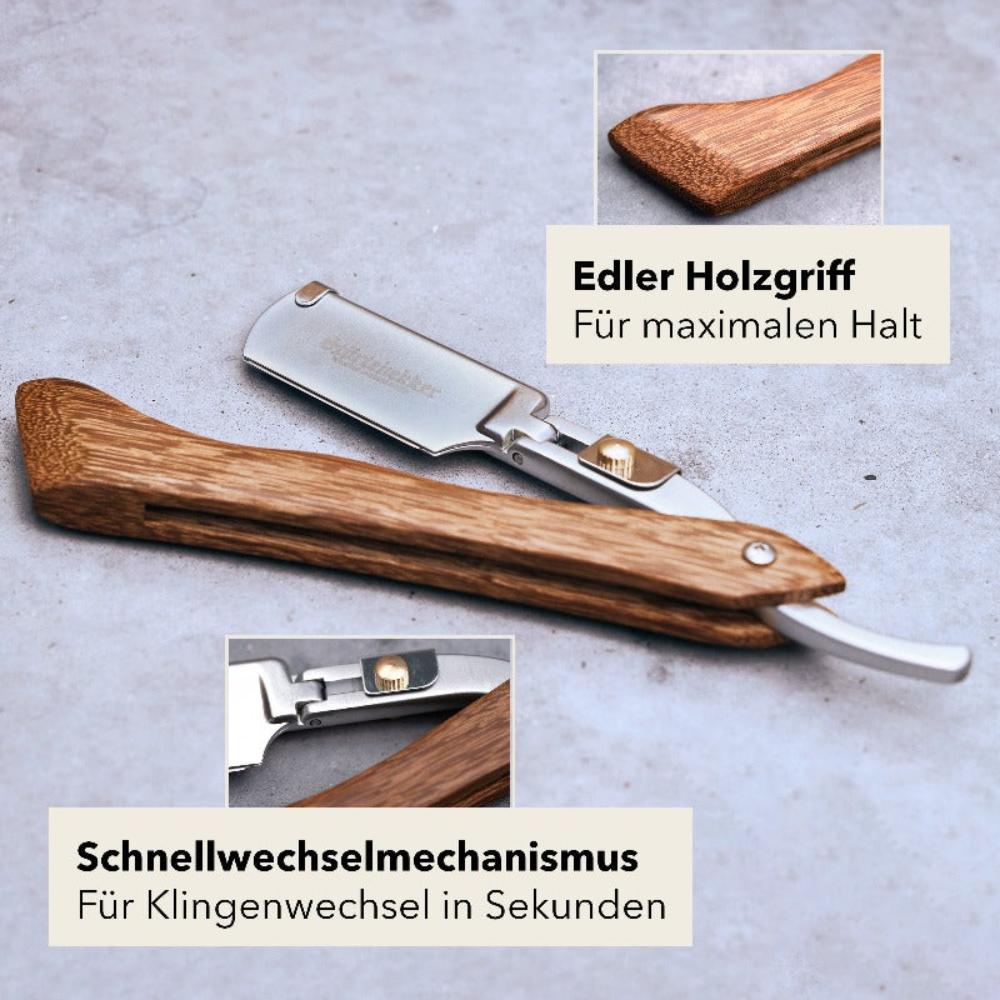 Shaving Set - Straight Razor Wood