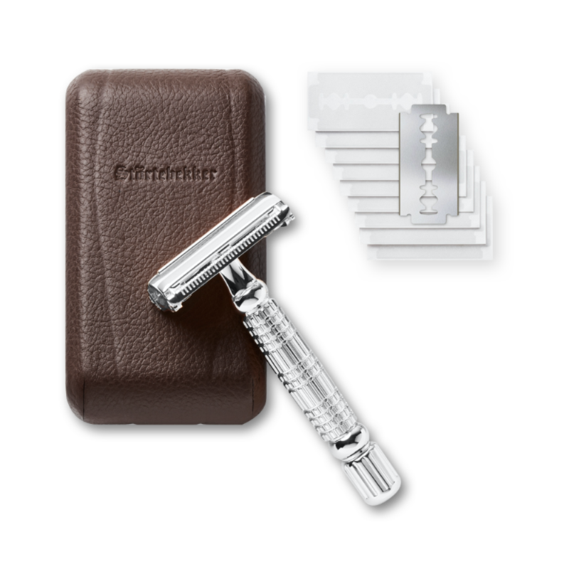 Shaving Care Set Premium - Safety Razor Silver