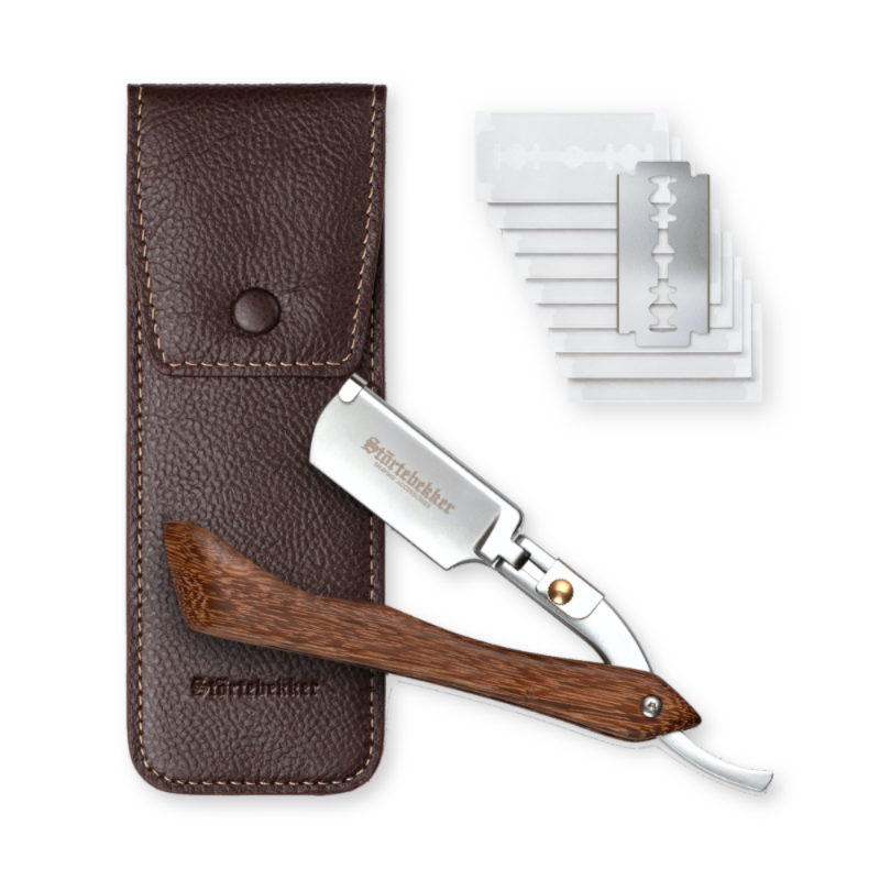 Shaving Care Set Premium - Straight Razor Wood